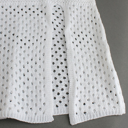 Foreign Trade Cross-Border European and American Amazon Source Manufacturer Knitted Long Hollow Strap Slit Dress for Summer