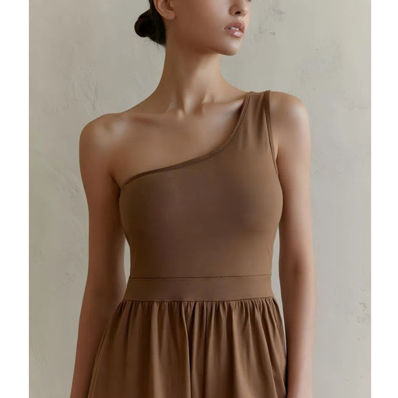 Sultyra Sleeveless Asymmetric Shoulder Yoga Suit