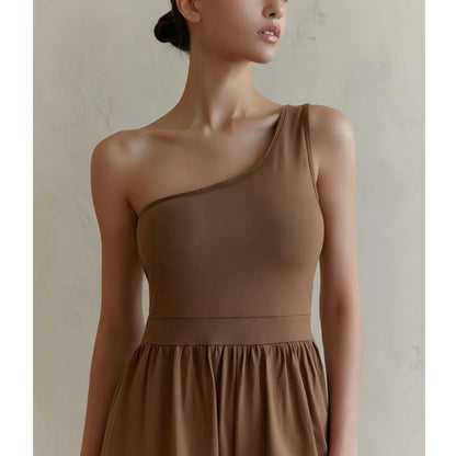 Sultyra Sleeveless Asymmetric Shoulder Yoga Suit
