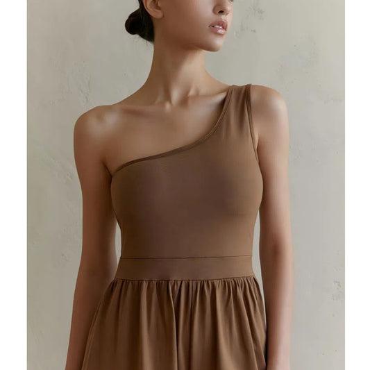 Sultyra Sleeveless Asymmetric Shoulder Yoga Suit