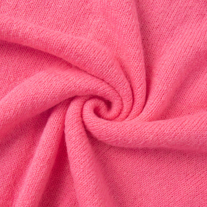 Candy Color Knitted Cardigan Women's European and American2025Autumn and Winter Mohair Solid Color Cardigan Macaron Color Sweater Cardigan for Women