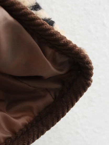 Foreign Trade Amazon Women's Clothing Autumn Winter American Style Leopard Print Casual Loose Long Sleeve Jacket for Women A34397