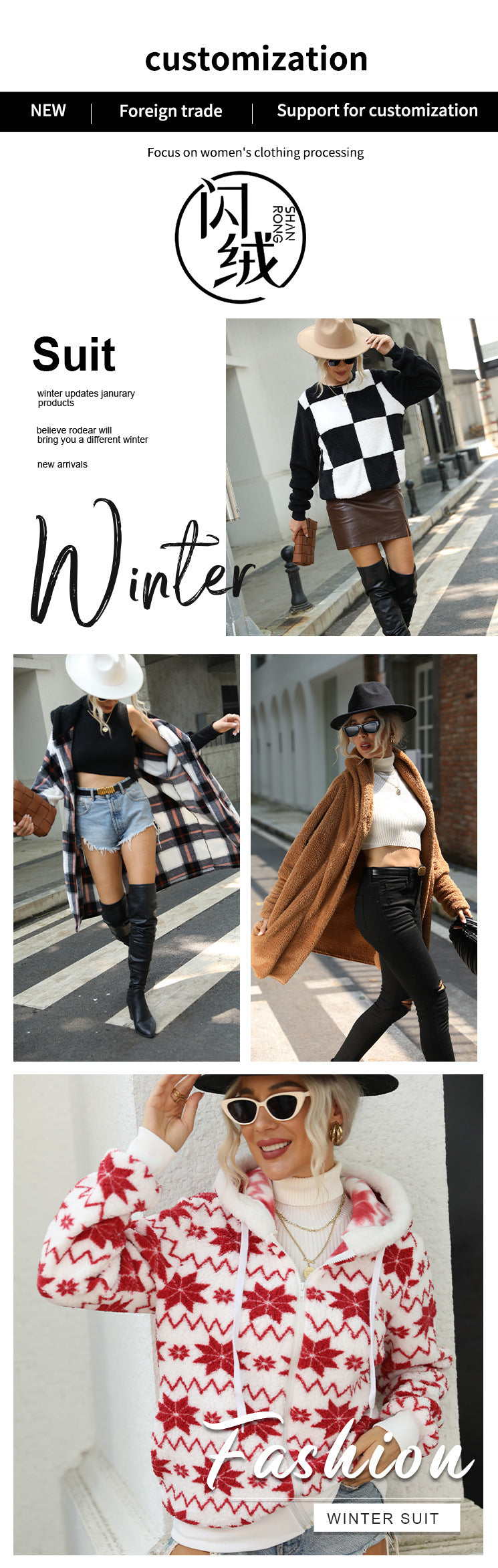 Shiny Velvet Cross-Border European and American Women's Double-Sided Velvet Long-Sleeve Turn-Down Collar Button-Up Solid Color Mid-Length Plush Coat