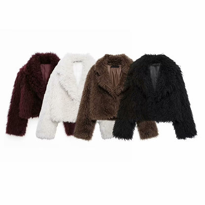 Cross-Border Amazon Women's Fashion European and American Winter New Fashion Versatile Eco-Friendly Faux Fur Short Coat D69135