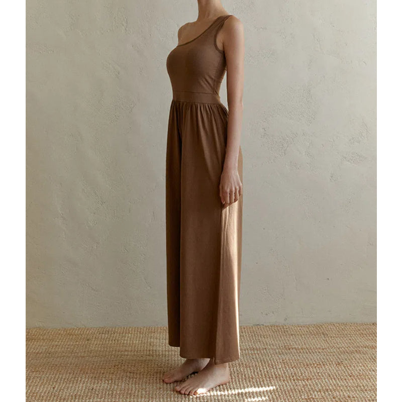 Sultyra Sleeveless Asymmetric Shoulder Yoga Suit