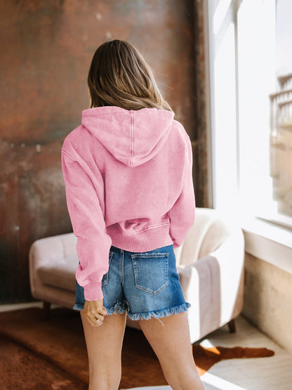 wish New Style Personality Street Trend Loose Hooded Sweatshirt European and American Hot Sale Fashion Retro Short Casual Jacket