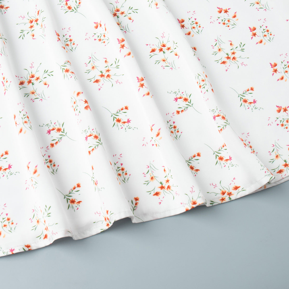 Cross-border Printed Midi Skirt European and American Style2025Spring and Summer New Elegant Floral Satin Printed Draped High-Waisted Skirt