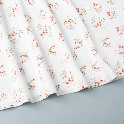 Cross-border Printed Midi Skirt European and American Style2025Spring and Summer New Elegant Floral Satin Printed Draped High-Waisted Skirt