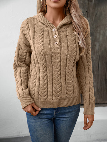 Sultyra Retro Button Cable Knit