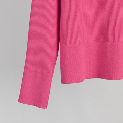 Cross-Border European and American Style2025Autumn and Winter New Trend Versatile Simple Casual Polo Turn-Down Collar Pullover Knitted Sweater