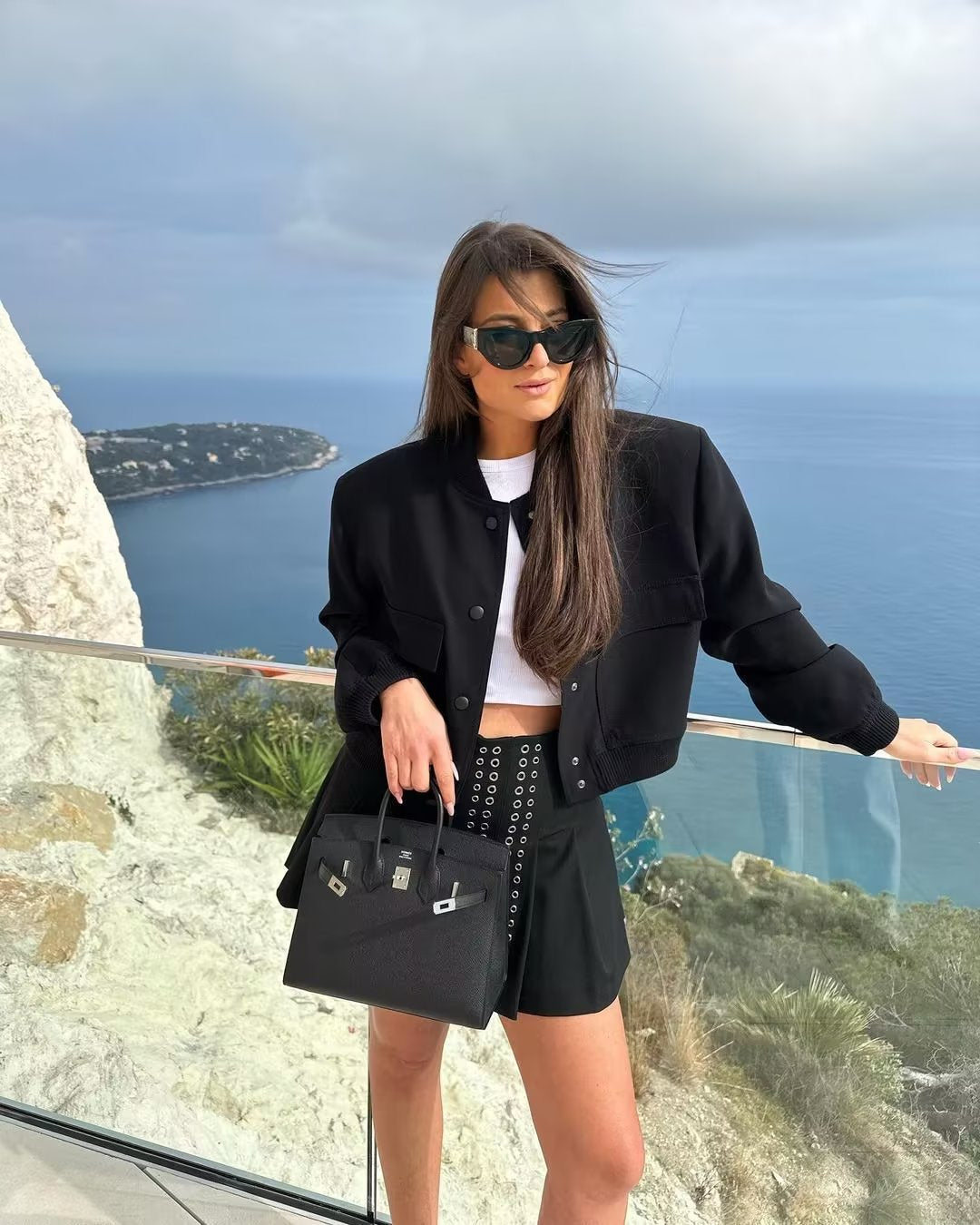 11Color Amazon Cross-Border2025Spring and Autumn New European and American Style Stand Collar Large Pocket Women's Jacket Coat A19621