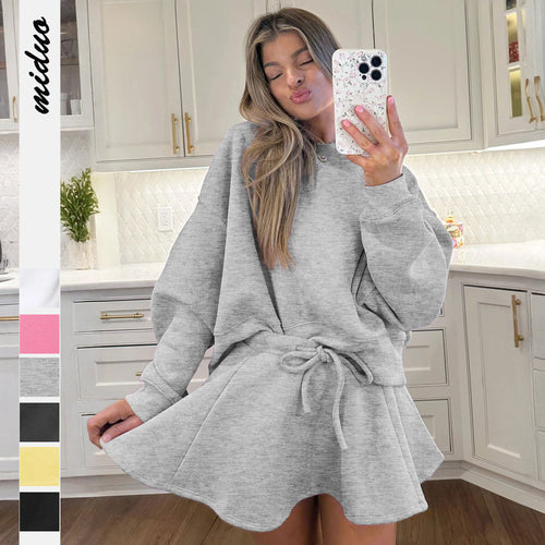 Sultyra Ballet Style High Waist Tie Half Skirt Set