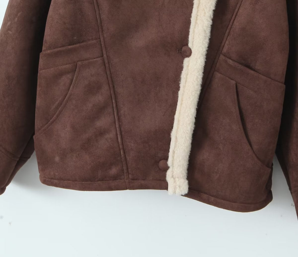 Cross-Border Amazon2025Autumn and Winter New Women's Fashion Loose Warm Retro Lamb Wool Coat D79245