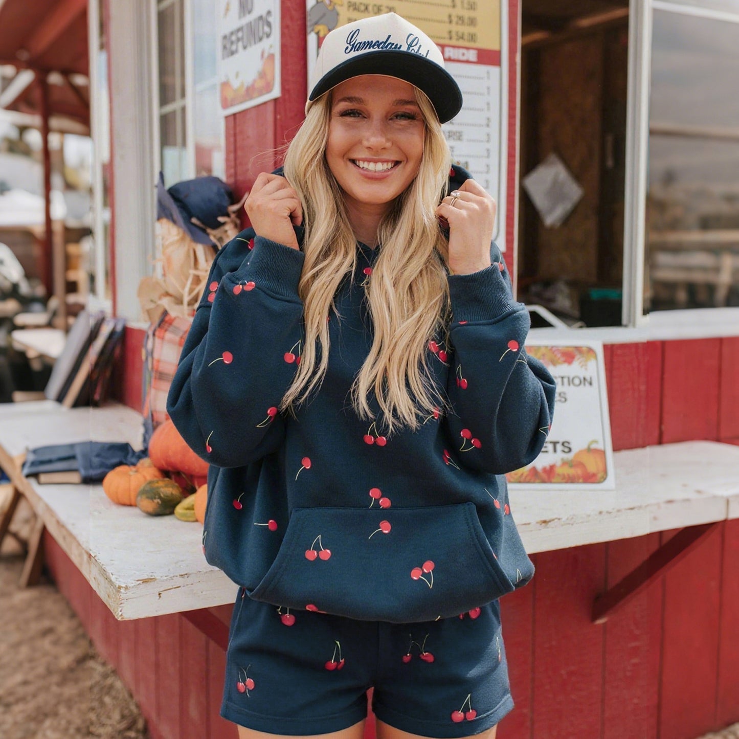 Sultyra Floral Casual Hooded Sweatshirt High Waist Comfortable Shorts Set