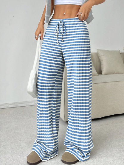 Sultyra Drawstring Cotton Straight Pants