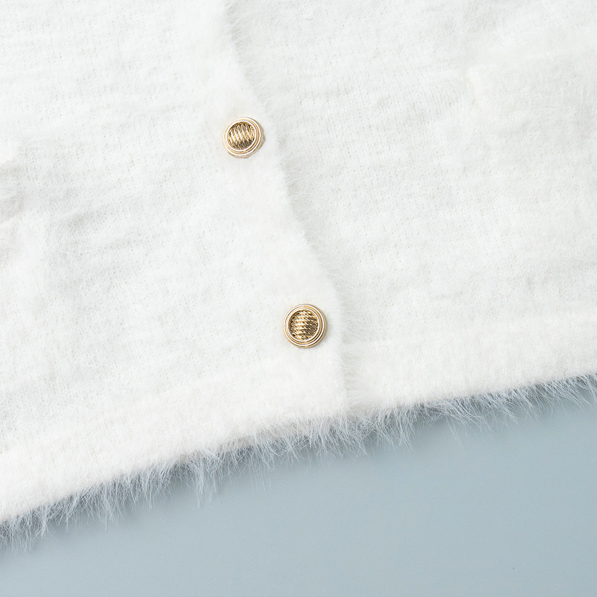 Cross-border Plush Long Sleeve Half-length Dress Set European and American Style2025Autumn and Winter New Single-Breasted Cardigan and Skirt Set