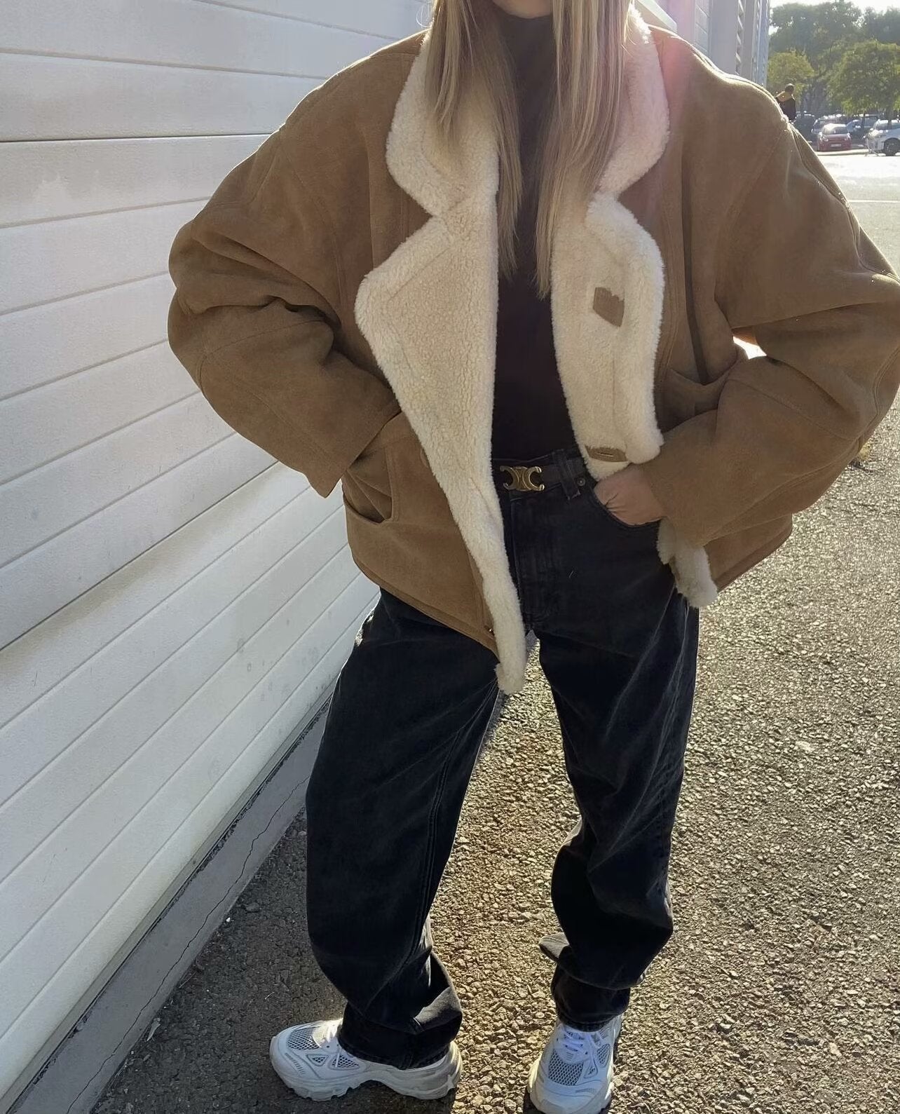 Cross-Border Amazon2025Autumn and Winter New Women's Fashion Loose Warm Retro Lamb Wool Coat D79245