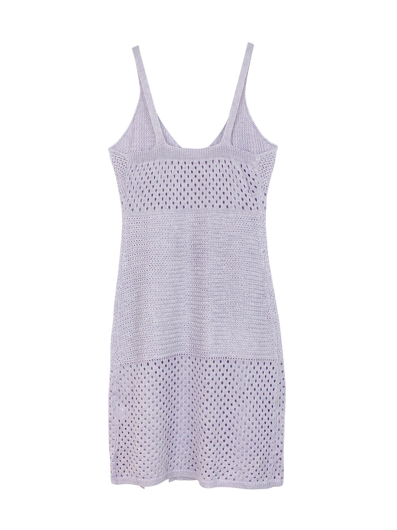 Foreign Trade Cross-Border European and American Amazon Source Manufacturer Knitted Long Hollow Strap Slit Dress for Summer