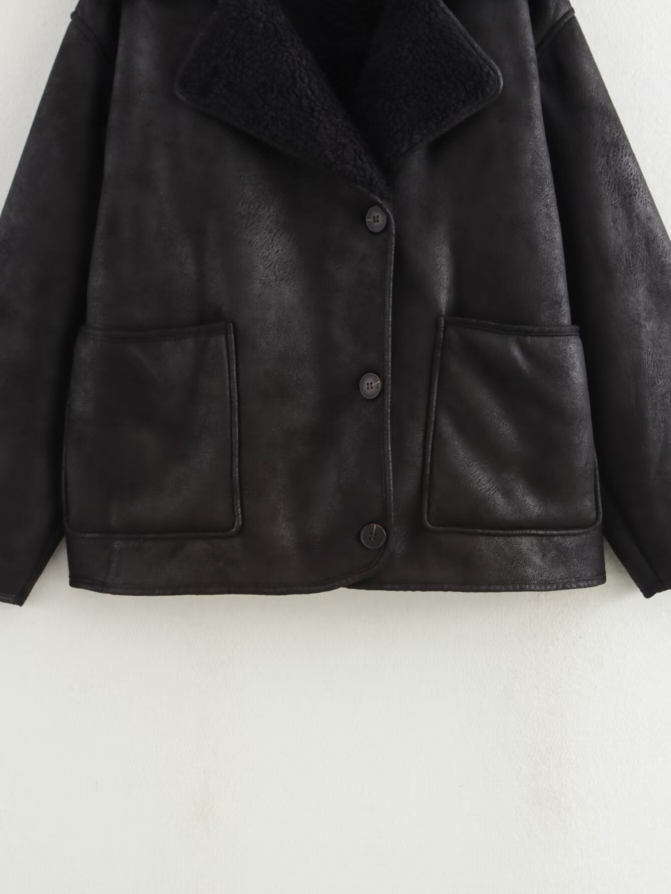 2024Autumn Fashion Turn-Down Collar Three-Color Fur Integrated Long-Sleeve Jacket Coat Cross-Border Amazon Women's Clothing B88788