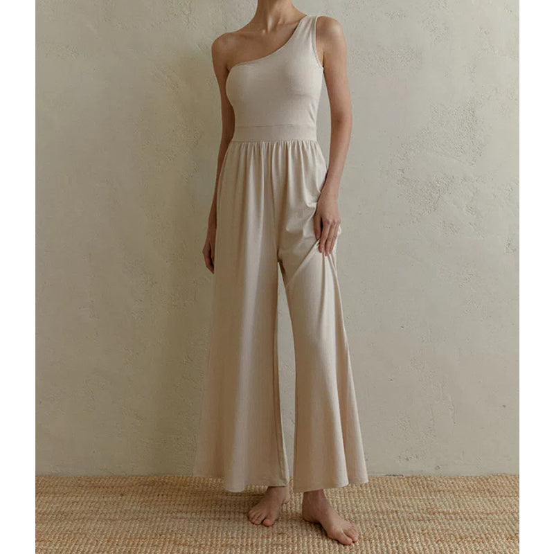 Sultyra Sleeveless Asymmetric Shoulder Yoga Suit