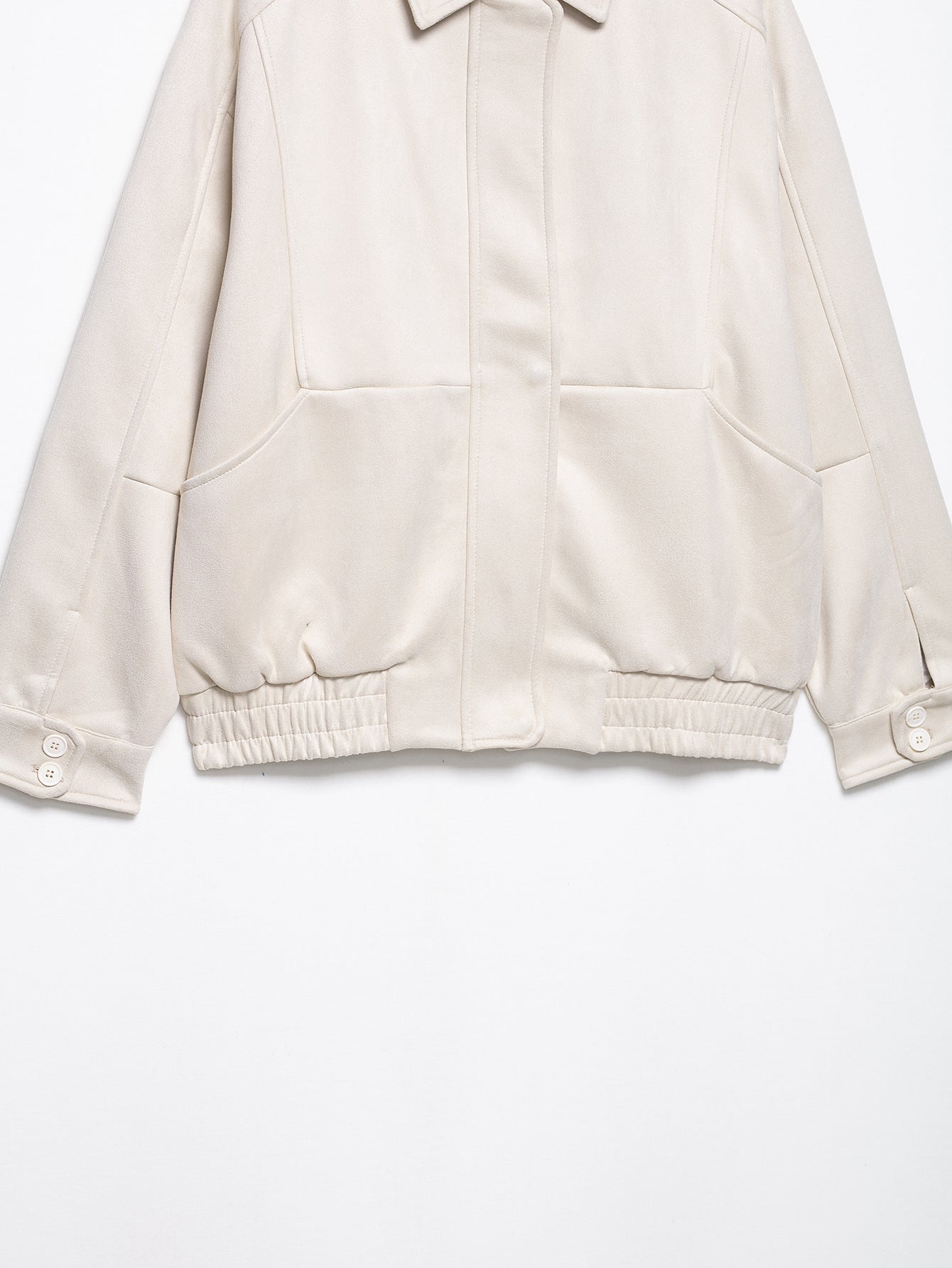 Cross-border Wholesale European and American Style2025Autumn and Winter Fashion Turn-Down Collar Suede Texture Loose Flight Jacket for Women A6