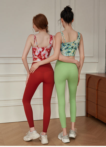 Sultyra Oil Painting Print Bra Top Yoga Vest