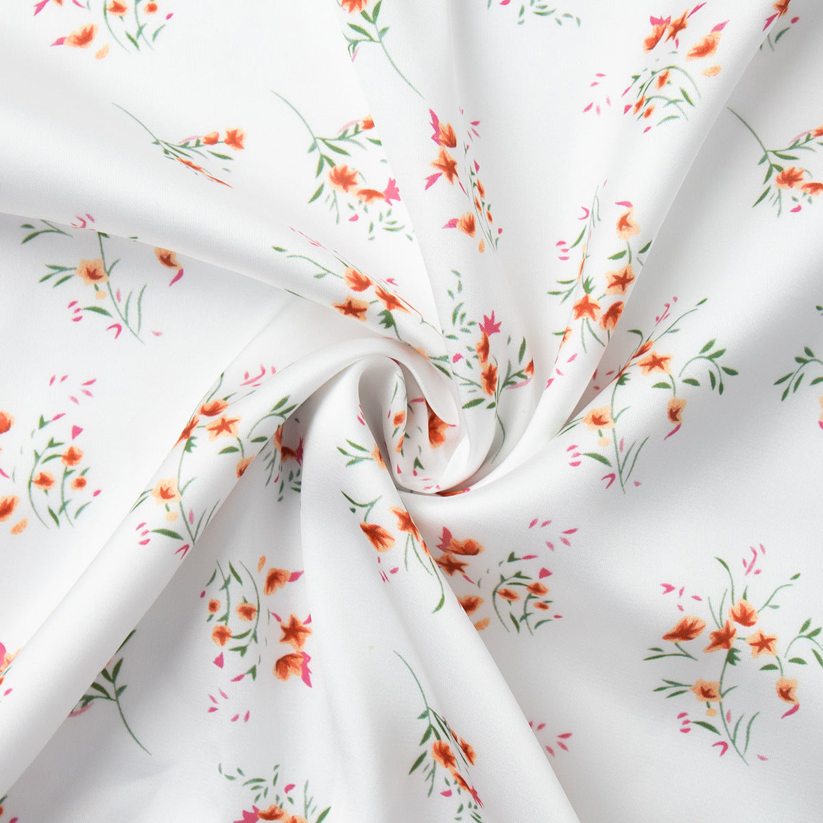 Cross-border Printed Midi Skirt European and American Style2025Spring and Summer New Elegant Floral Satin Printed Draped High-Waisted Skirt