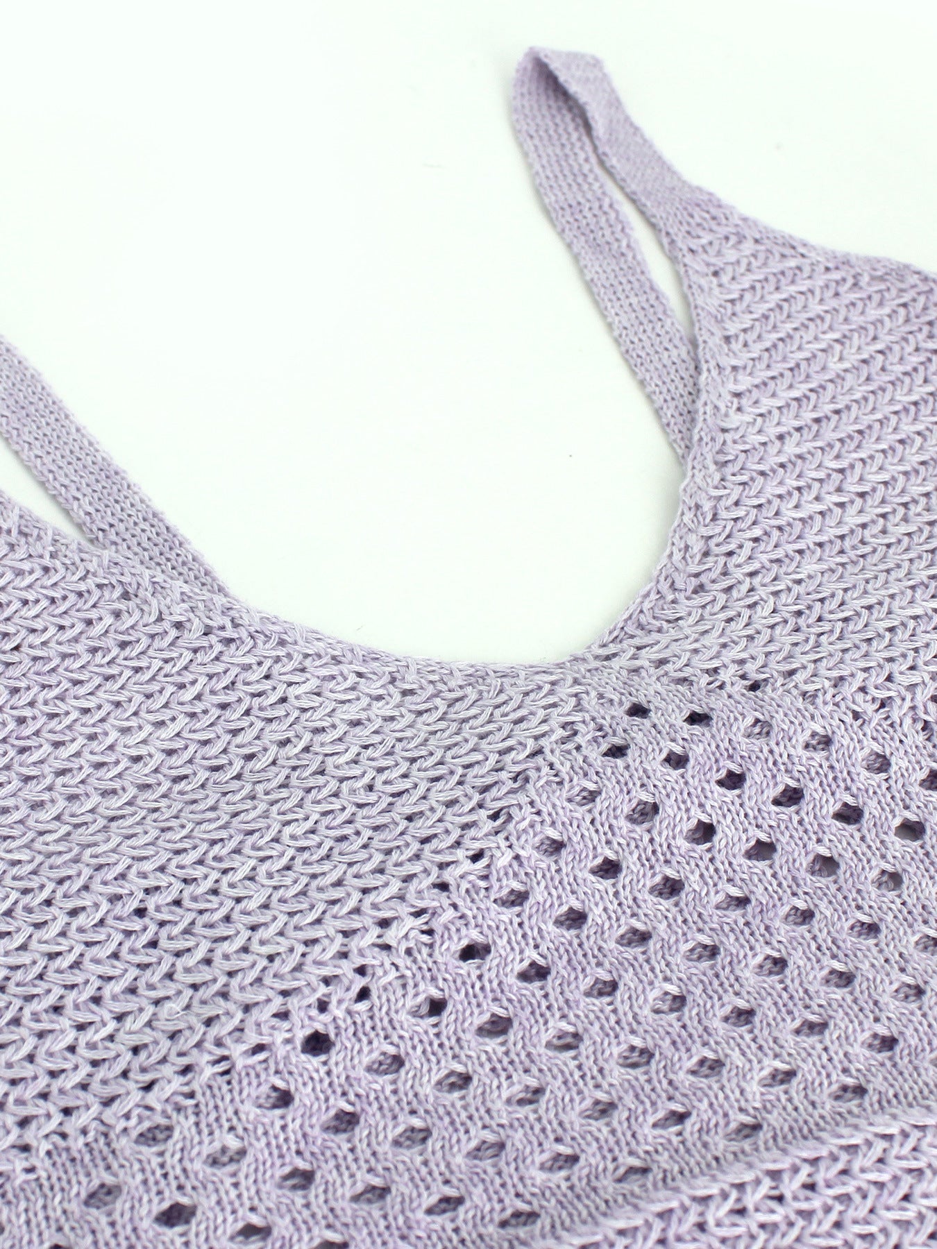 Foreign Trade Cross-Border European and American Amazon Source Manufacturer Knitted Long Hollow Strap Slit Dress for Summer