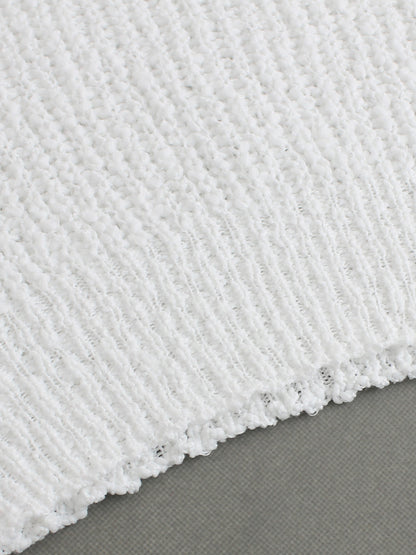 Foreign Trade Cross-Border European and American Amazon Source Manufacturer Large V Collar Hollow Pullover Knit Sweater Long Sleeve Solid Color Spring Autumn