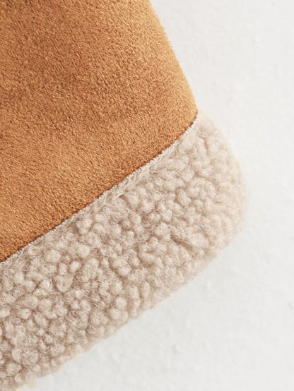 Cross-Border2024Autumn Winter Women's American Retro Woolen Coat with Turn-down Collar Loose Fur Coat for Women B88747