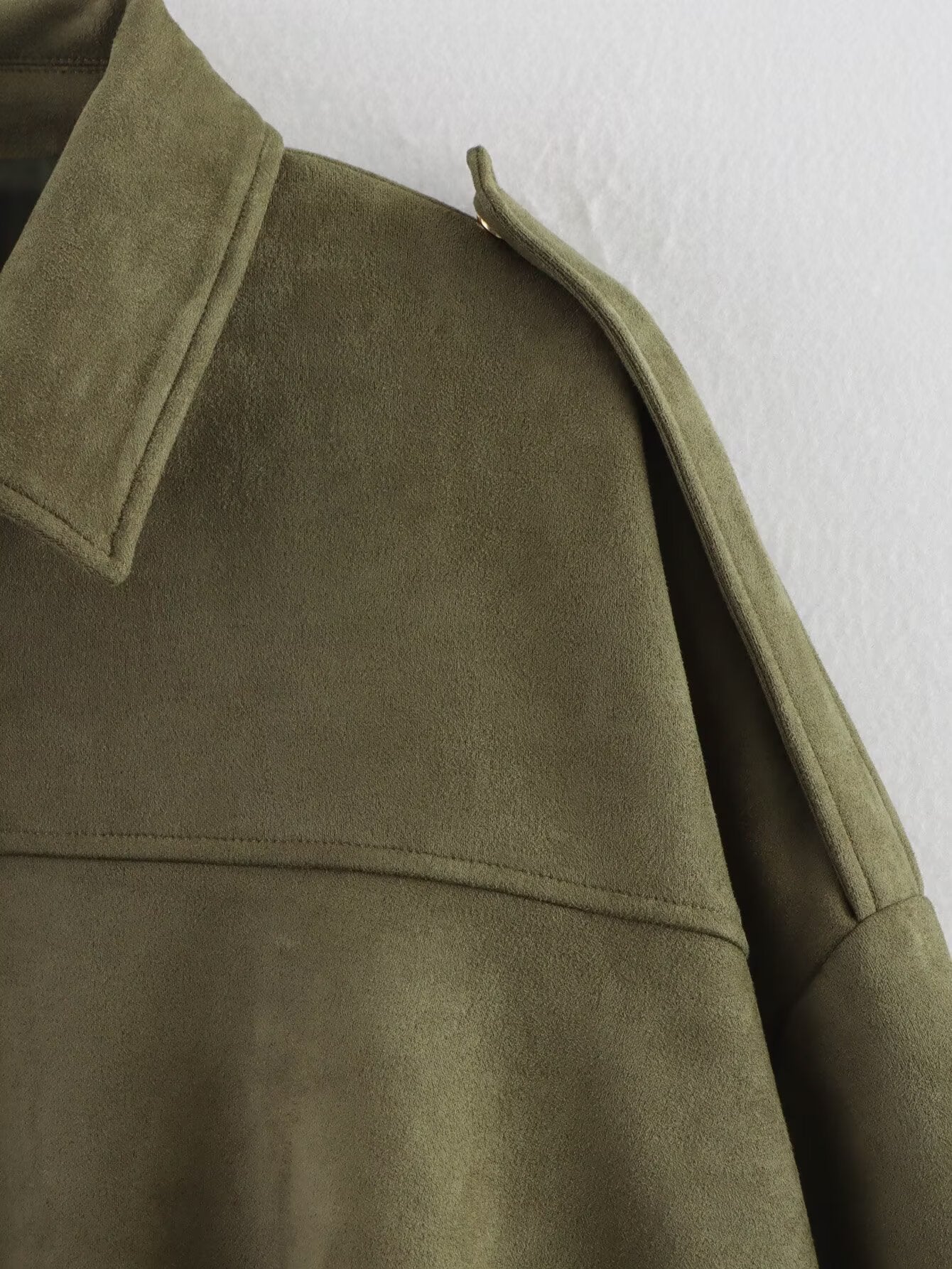 9Wholesale European and American Style2025Spring and Autumn Casual Suede Texture Lapel Bomber Jacket for Women B88824