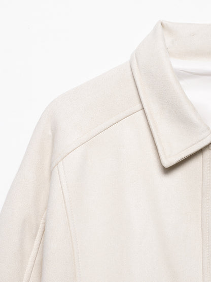 Cross-border Wholesale European and American Style2025Autumn and Winter Fashion Turn-Down Collar Suede Texture Loose Flight Jacket for Women A6