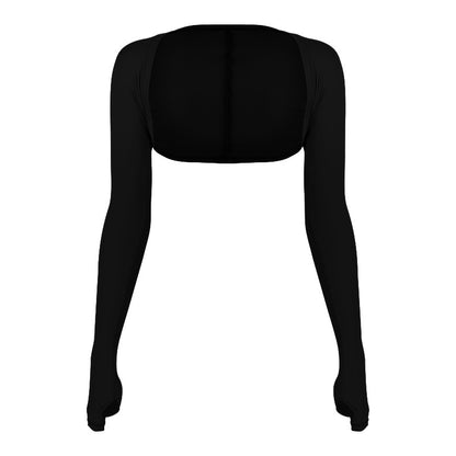 Sultyra Two-Piece Elastic Fixed Cup Tube Top Long Sleeve
