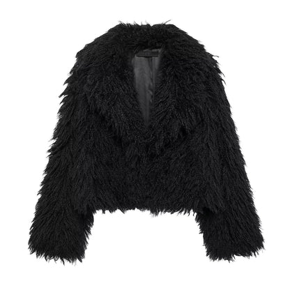 Cross-Border Amazon Women's Fashion European and American Winter New Fashion Versatile Eco-Friendly Faux Fur Short Coat D69135