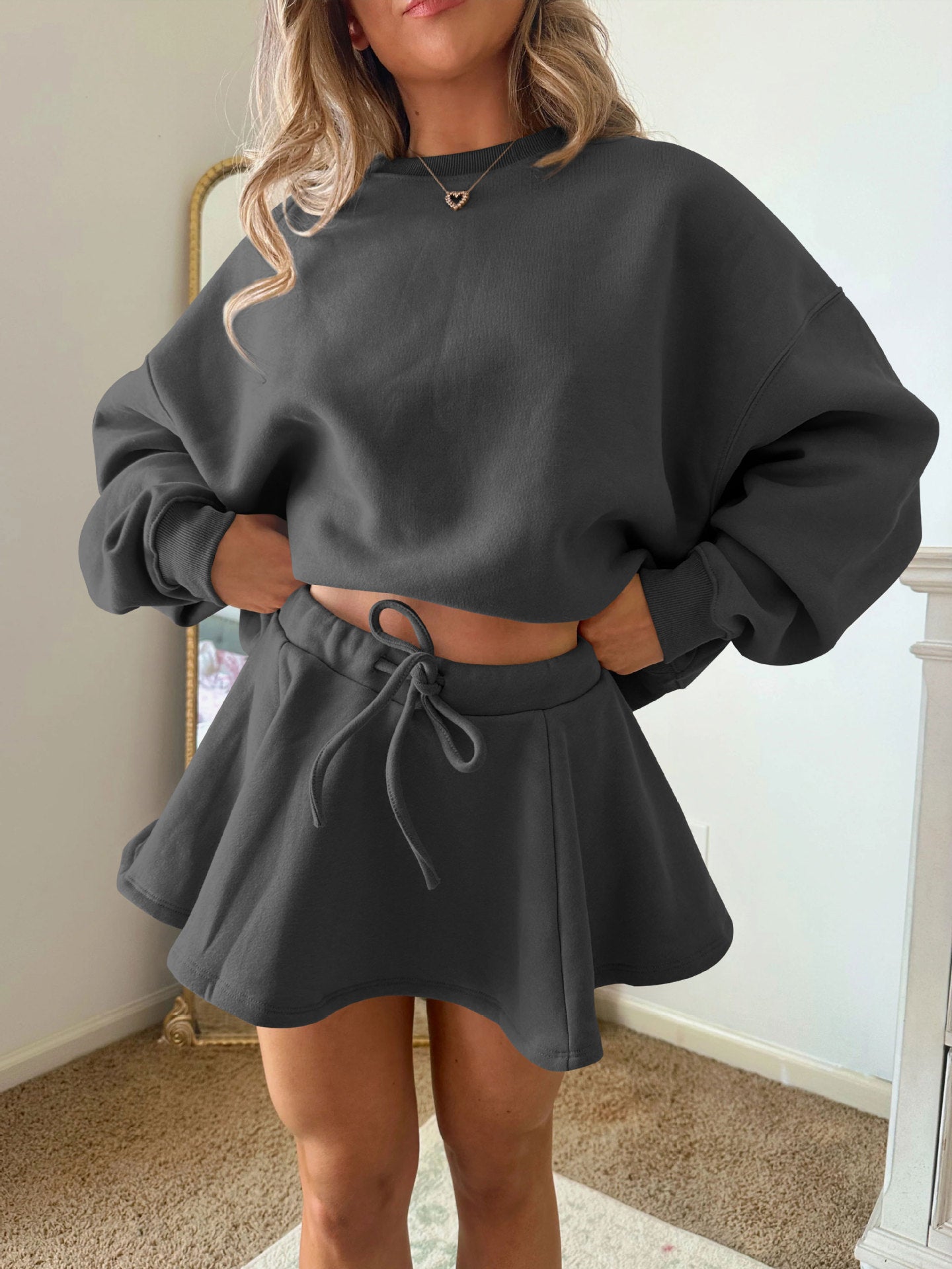 Sultyra Ballet Style High Waist Tie Half Skirt Set