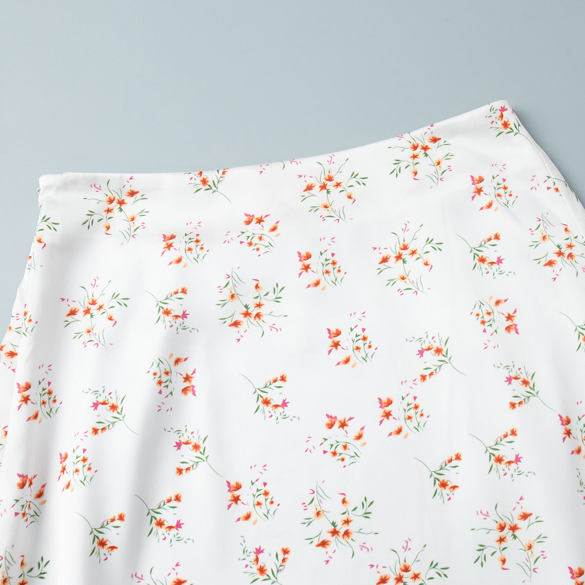 Cross-border Printed Midi Skirt European and American Style2025Spring and Summer New Elegant Floral Satin Printed Draped High-Waisted Skirt