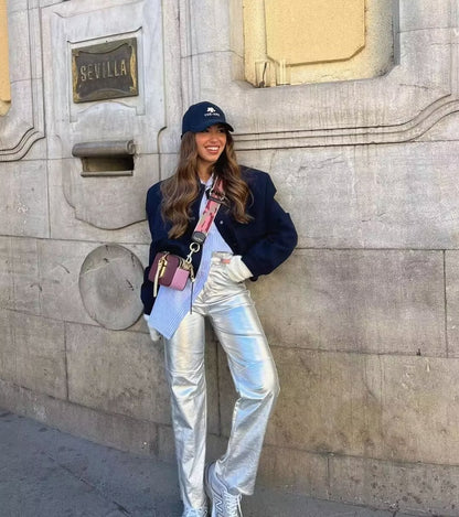 11Color Amazon Cross-Border2025Spring and Autumn New European and American Style Stand Collar Large Pocket Women's Jacket Coat A19621