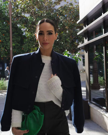 11Color Amazon Cross-Border2025Spring and Autumn New European and American Style Stand Collar Large Pocket Women's Jacket Coat A19621