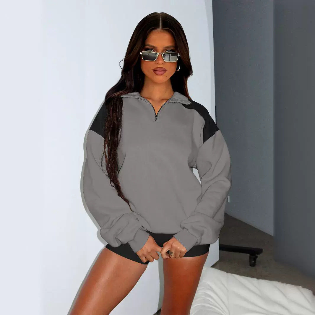 Sultyra polo Color-Block Zipper Baseball Jacket