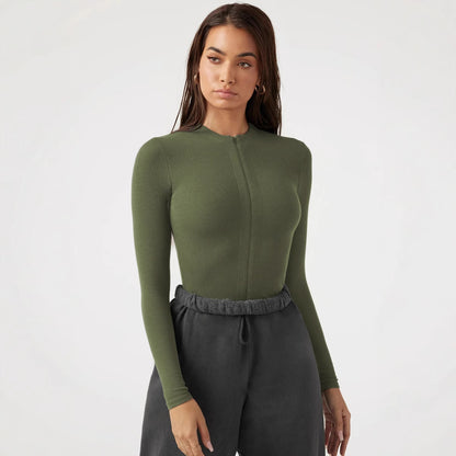 Sultyra Sweater Jumpsuit Versatile Zipper Top
