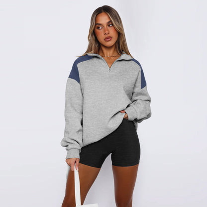 Sultyra polo Color-Block Zipper Baseball Jacket