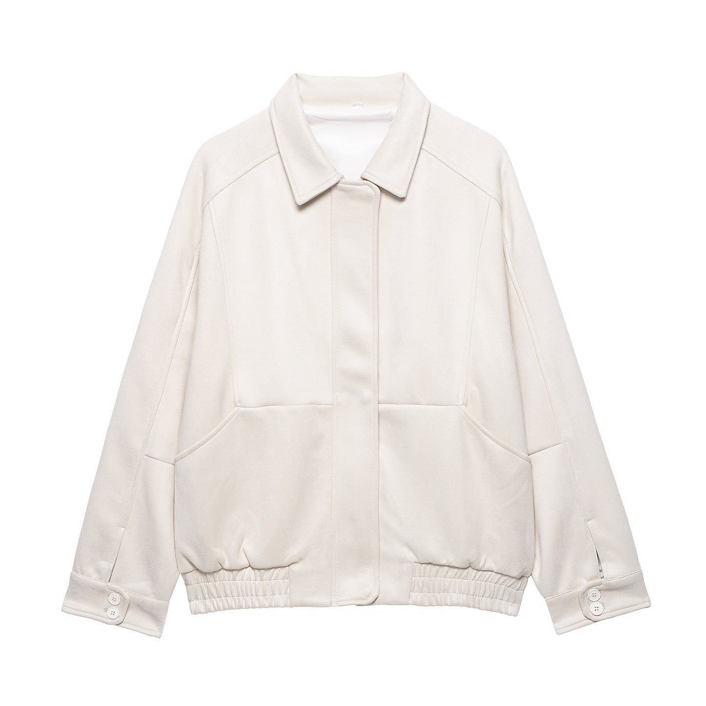 Cross-border Wholesale European and American Style2025Autumn and Winter Fashion Turn-Down Collar Suede Texture Loose Flight Jacket for Women A6