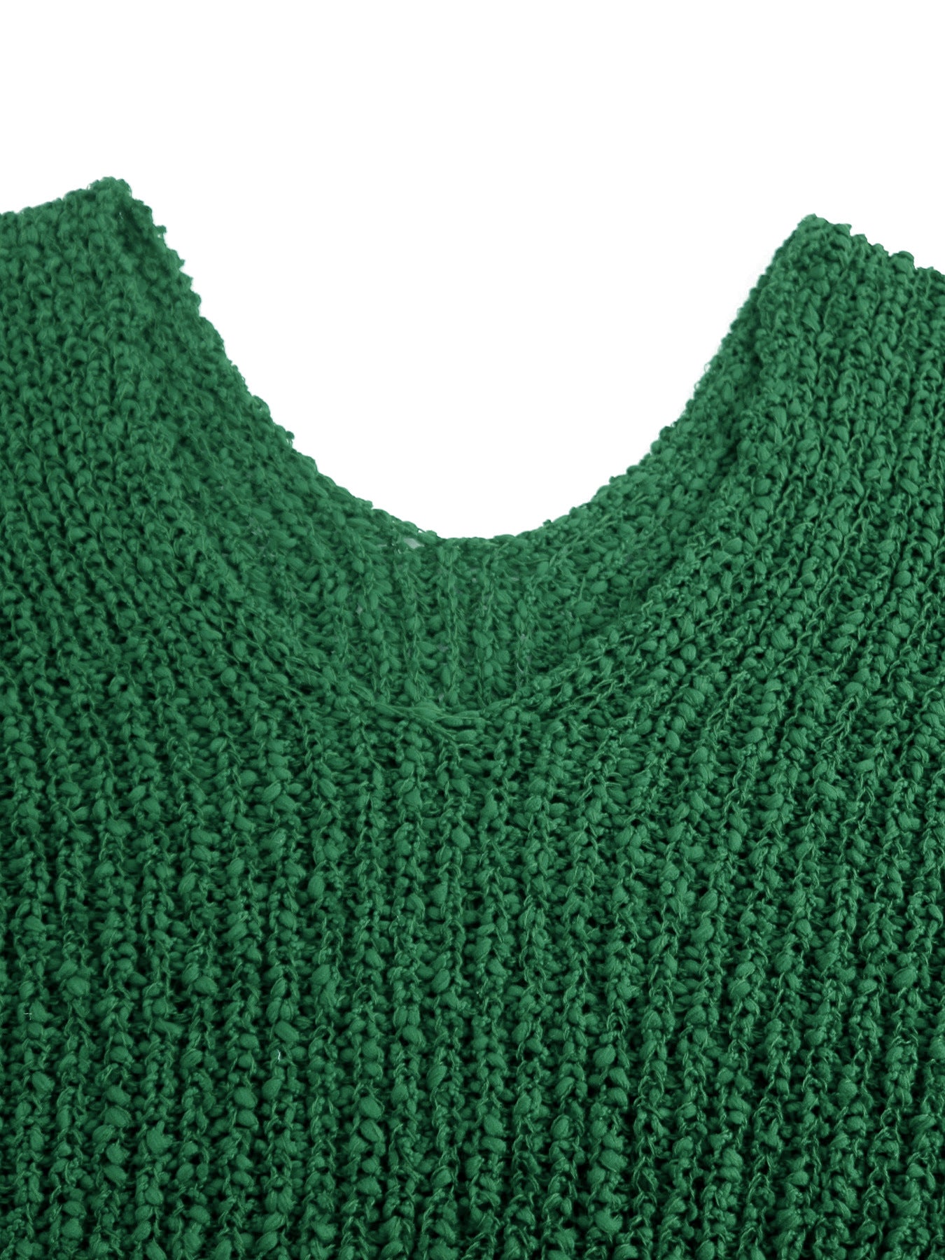 Foreign Trade Cross-Border European and American Amazon Source Manufacturer Large V Collar Hollow Pullover Knit Sweater Long Sleeve Solid Color Spring Autumn