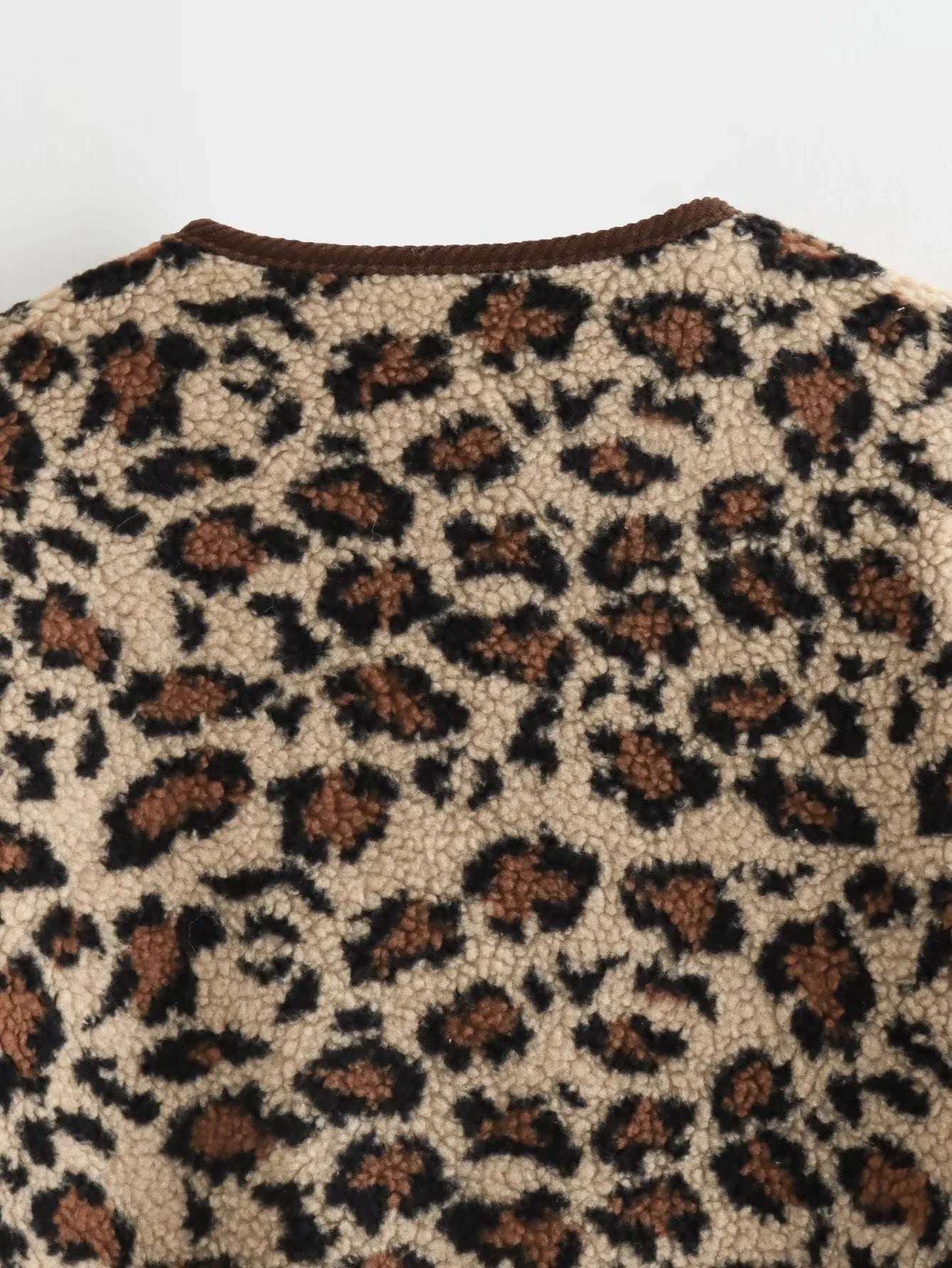 Foreign Trade Amazon Women's Clothing Autumn Winter American Style Leopard Print Casual Loose Long Sleeve Jacket for Women A34397