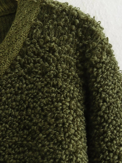 Cross-Border2023European and American Autumn Winter New Women's Solid Color Little Chanel Style Knitted Cardigan Short Woolen Coat B62822