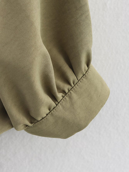 Cross-Border Foreign Trade Women's Clothing2025Autumn European and American Style Turn-Down Collar Long Sleeve Puff Jacket Baseball Coat for Women A15048