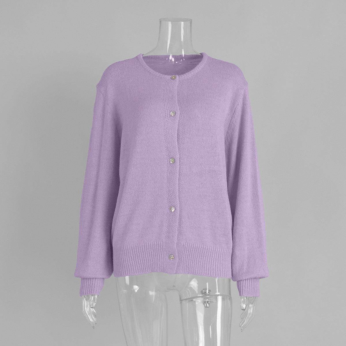 Candy Color Knitted Cardigan Women's European and American2025Autumn and Winter Mohair Solid Color Cardigan Macaron Color Sweater Cardigan for Women