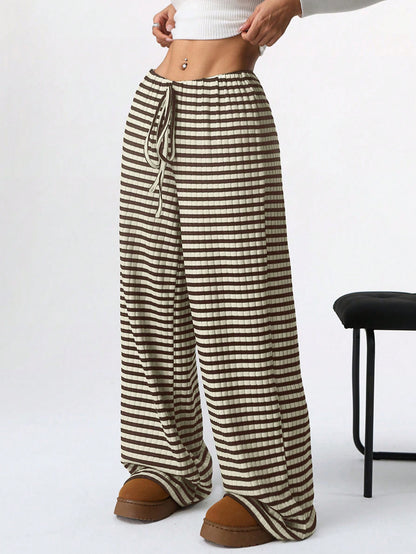 Sultyra Drawstring Cotton Straight Pants