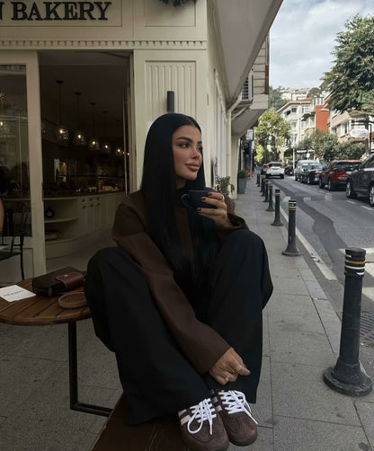 Women's Clothing2025Autumn Balloon Fit Round Neck Short Jacket+Mini Skirt Two Piece Suit B4