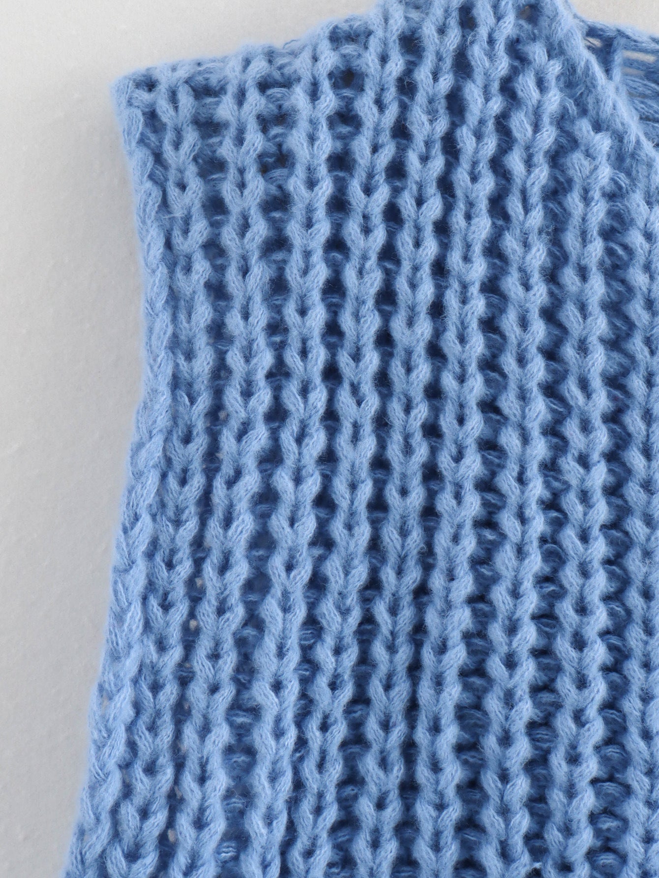 11Color Amazon2024Spring and Autumn New Women's Fashion European and American Style Pocket Sleeveless Short Knitted Cardigan Vest